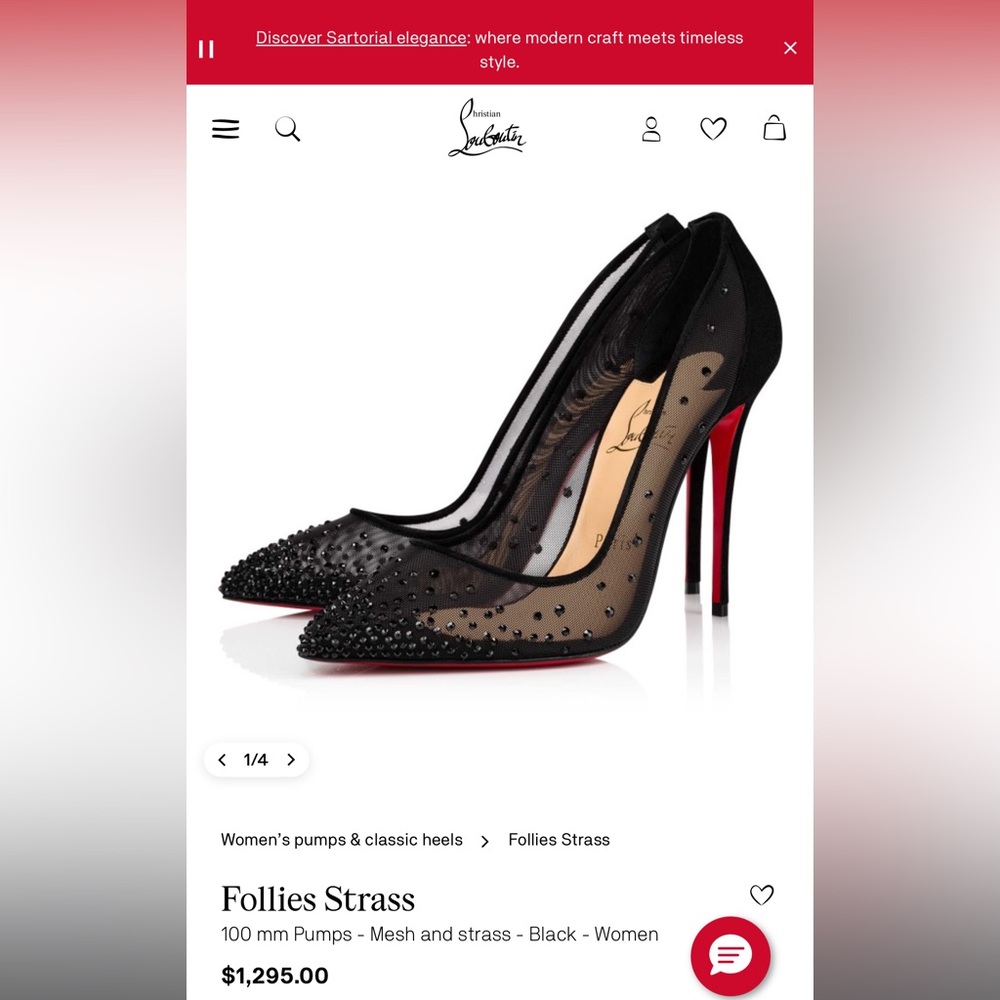 Christian Louboutin Black Mesh Stilettos - Picture 6 of 6